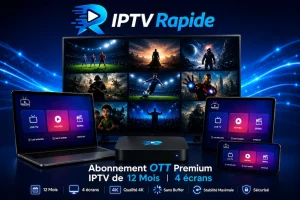 Abonnement OTT Premium IPTV de 12 mois pour 4 écrans