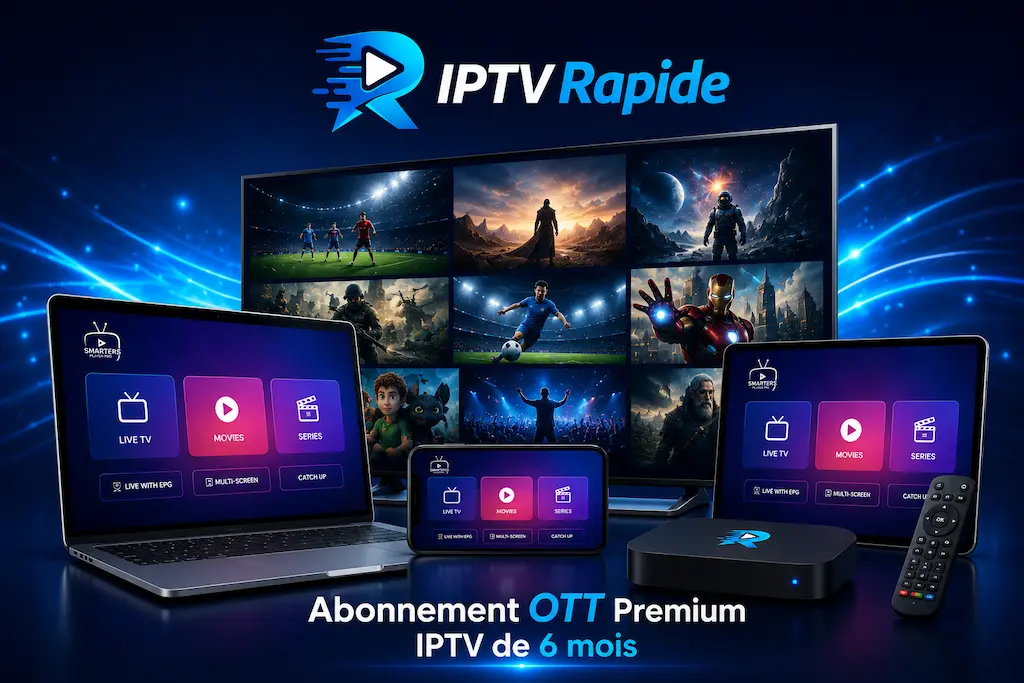 Abonnement OTT Premium IPTV de 6 mois